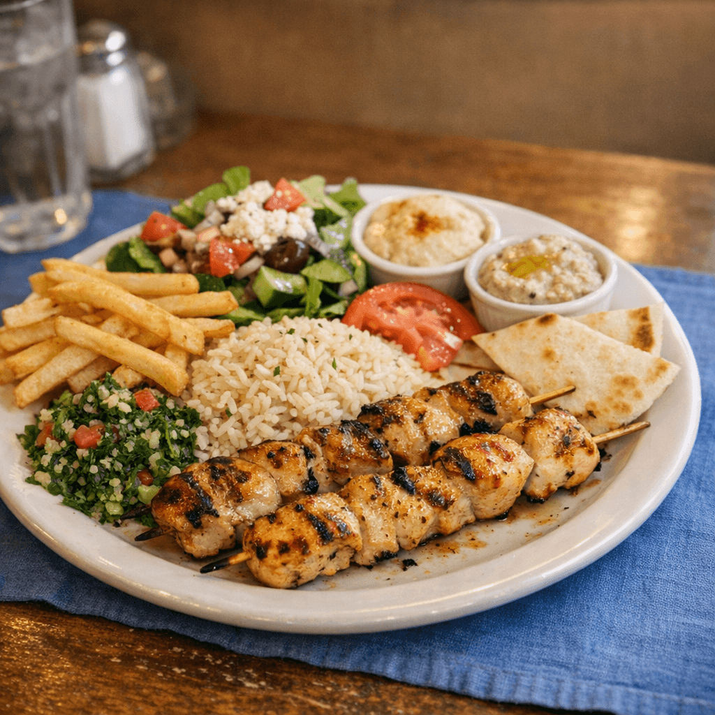Chicken Kabob (Souvlaki) Dinner